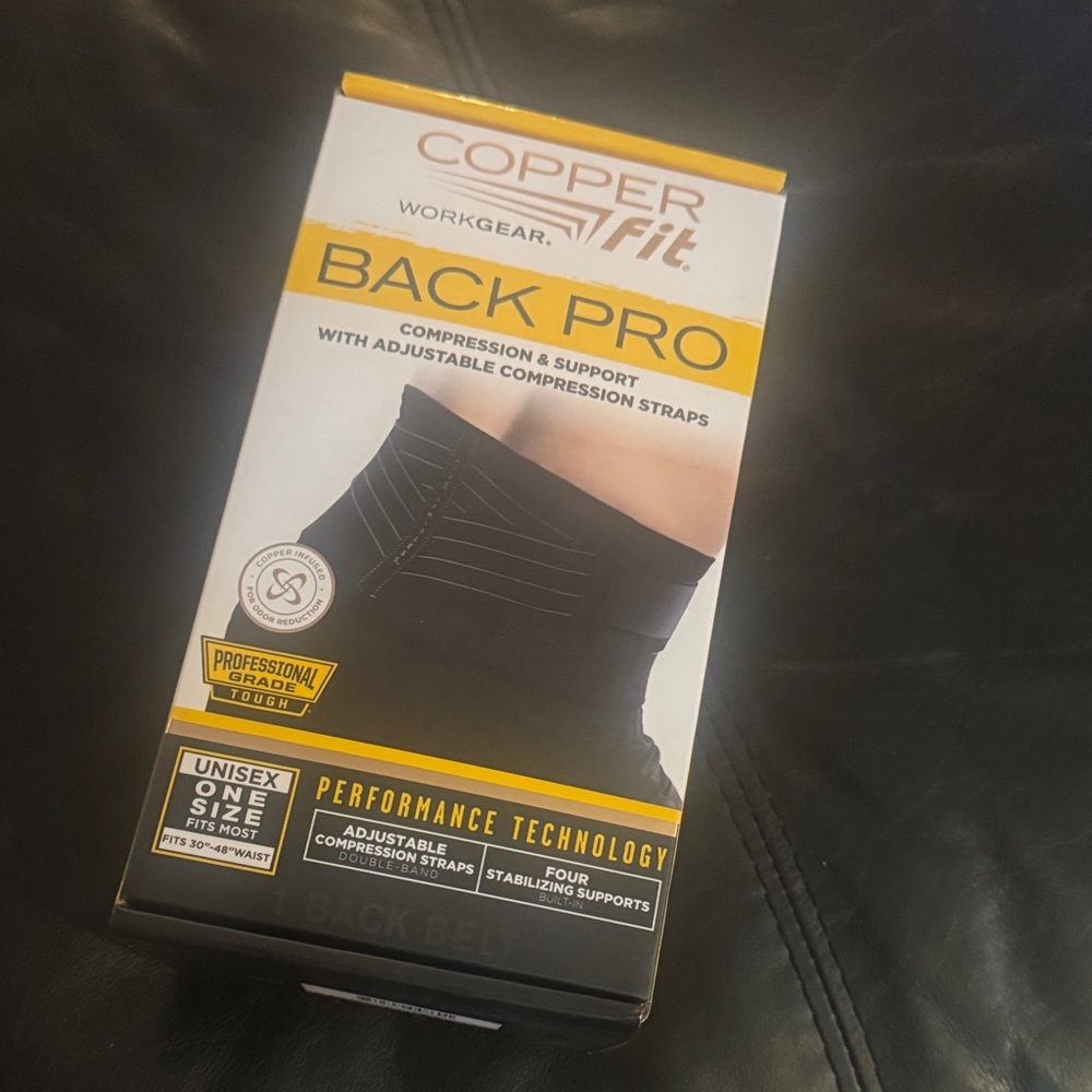 Copper Fit Black Back Pro with Adjustable Straps Unisex